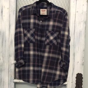 Navy and pink flannel